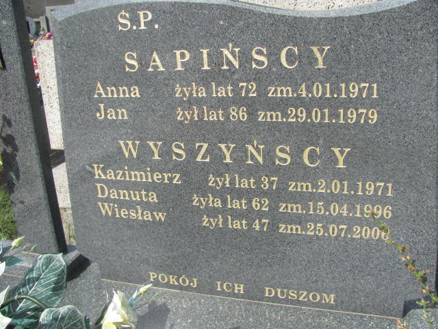 Anna Sapińska Ostrów Mazowiecka - Grobonet - Wyszukiwarka osób pochowanych