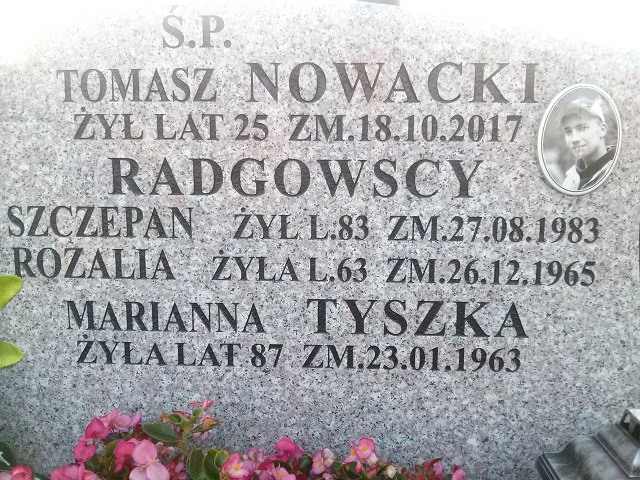 Rozalia Radgowska 1901 Ostrów Mazowiecka - Grobonet - Wyszukiwarka osób pochowanych