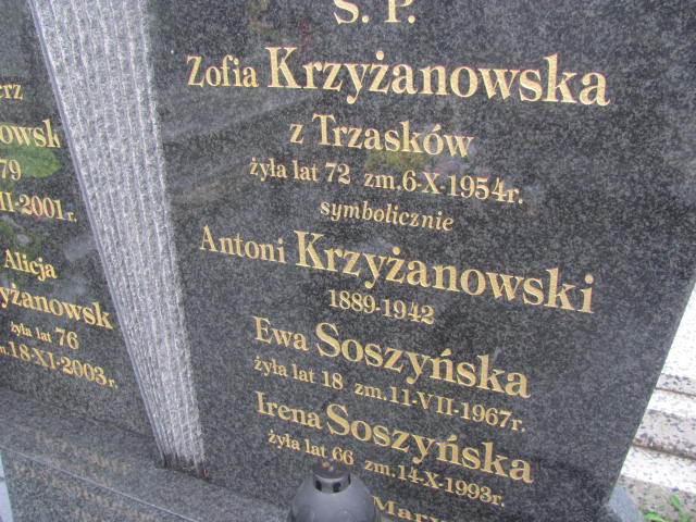 Alicja Krzyżanowska 1927 Ostrów Mazowiecka - Grobonet - Wyszukiwarka osób pochowanych