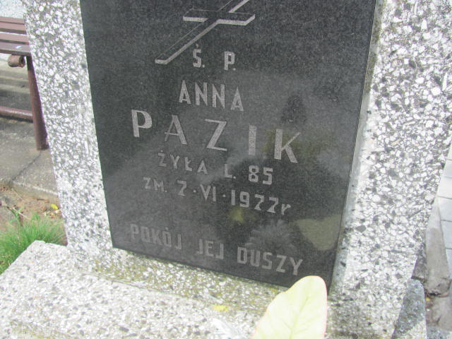 Anna Pazik 1891 Ostrów Mazowiecka - Grobonet - Wyszukiwarka osób pochowanych