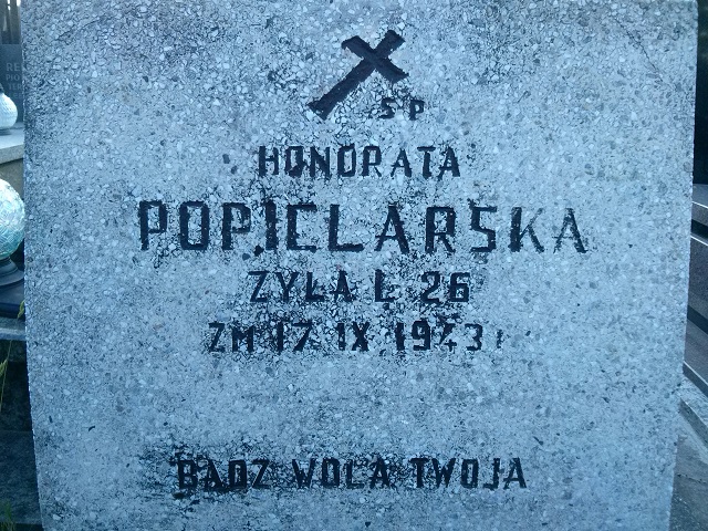 Honorata Popielarska 1918 Ostrów Mazowiecka - Grobonet - Wyszukiwarka osób pochowanych