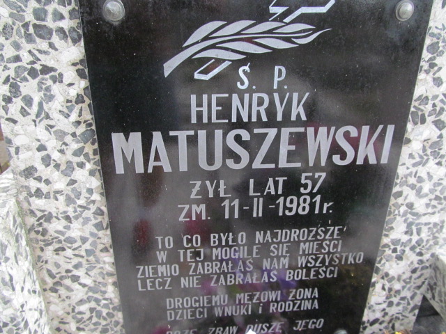 Henryk Matuszewski 1924 Ostrów Mazowiecka - Grobonet - Wyszukiwarka osób pochowanych