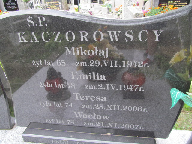 Wacław Kaczorowski Ostrów Mazowiecka - Grobonet - Wyszukiwarka osób pochowanych