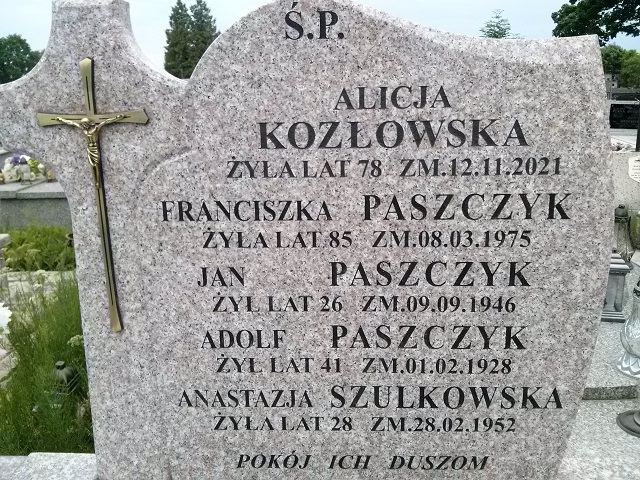 Alicja Kozłowska 1943 Ostrów Mazowiecka - Grobonet - Wyszukiwarka osób pochowanych